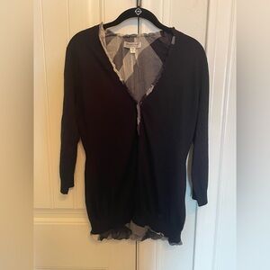 Burberry 3 button Black classic plaid Sweater Large